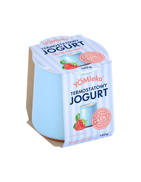 JOGURT TERMOSTATOWY TRUSKAWKOWY 9 %  BIO 140 g - YÖMLEKO