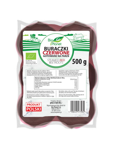 BURACZKI CZERWONE GOTOWANE NA PARZE BIO (POLSKA) (około 0,50 kg)