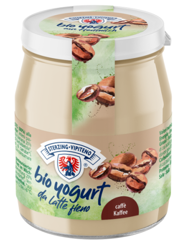 JOGURT KAWOWY Z MLEKA SIENNEGO BEZGLUTENOWY BIO 150 g (SŁOIK) - STERZING-VIPITENO