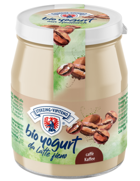 JOGURT KAWOWY Z MLEKA SIENNEGO BEZGLUTENOWY BIO 150 g (SŁOIK) - STERZING-VIPITENO