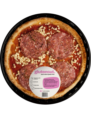 PIZZA Z SEREM MOZZARELLA I KIEŁBASĄ SALAMI BEZGLUTENOWA 330 g - GLUTEN OUT