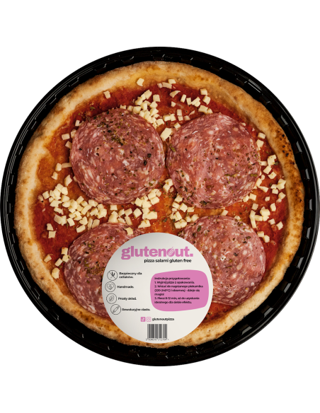 PIZZA Z SEREM MOZZARELLA I KIEŁBASĄ SALAMI BEZGLUTENOWA 330 g - GLUTEN OUT