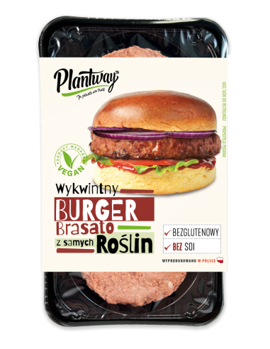 BURGER ROŚLINNY BRASATO BEZGLUTENOWY 200 g - PLANTWAY