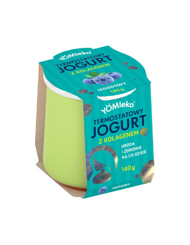JOGURT TERMOSTATOWY JAGODOWY BIO Z KOLAGENEM 140 g - YÖMLEKO