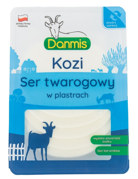 KOZI SER TWAROGOWY PLASTRY 100 g - DANMIS