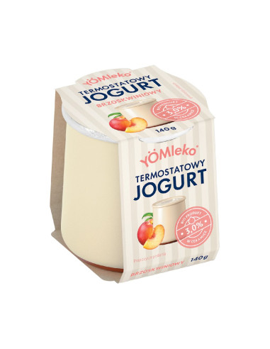 JOGURT TERMOSTATOWY BRZOSKWINIOWY 3 % BIO 140 g - YÖMLEKO