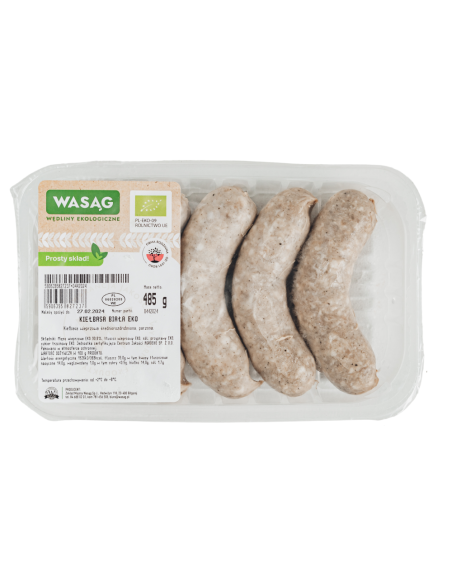 KIEŁBASA BIAŁA BIO (6 szt.) 485 g - WASĄG (Z PÓŁKI)