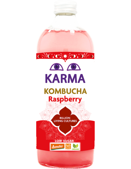 KOMBUCHA O SMAKU MALINOWYM FAIR FOR LIFE DEMETER BIO 1 L - KARMA KOMBUCHA