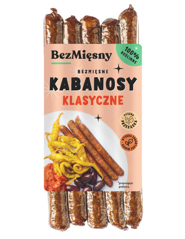 KABANOSY KLASYCZNE ROŚLINNE 160 g - BEZMIĘSNY