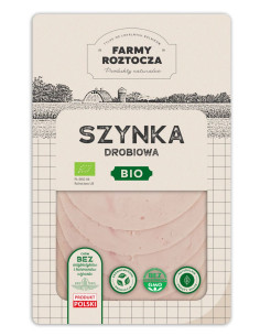 SZYNKA DROBIOWA PLASTRY BIO 100 g - FARMY ROZTOCZA (Z PÓŁKI)