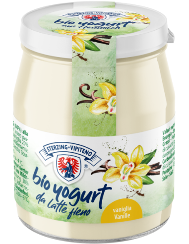 JOGURT WANILIOWY Z MLEKA SIENNEGO BEZGLUTENOWY BIO 150 g (SŁOIK) - STERZING-VIPITENO