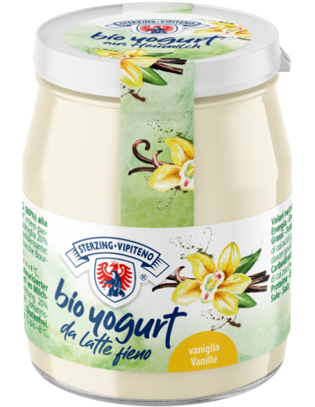 JOGURT WANILIOWY Z MLEKA SIENNEGO BEZGLUTENOWY BIO 150 g (SŁOIK) - STERZING-VIPITENO