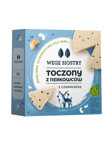 WEGAŃSKA ALTERNATYWA SERA Z ORZECHÓW NERKOWCA Z CZARNUSZKĄ BEZGLUTENOWA 140 g - WEGE SIOSTRY