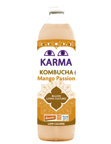 KOMBUCHA Z MANGO I MARAKUJĄ FAIR FOR LIFE DEMETER BIO 500 ml - KARMA KOMBUCHA
