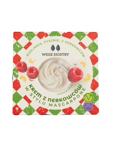 WEGAŃSKA ALTERNATYWA SERA MASCARPONE Z ORZECHÓW NERKOWCA BEZGLUTENOWA 150 g - WEGE SIOSTRY