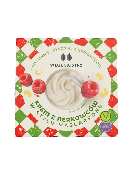 WEGAŃSKA ALTERNATYWA SERA MASCARPONE Z ORZECHÓW NERKOWCA BEZGLUTENOWA 150 g - WEGE SIOSTRY