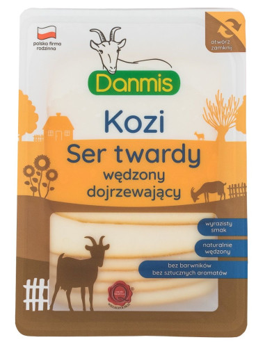 KOZI SER WĘDZONY PLASTRY 100 g - DANMIS