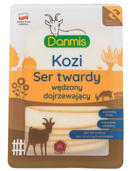 KOZI SER WĘDZONY PLASTRY 100 g - DANMIS