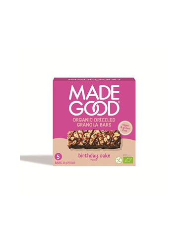 Batoniki granola o smaku tortu urodzinowego bezglutenowe bio - (5 x 24 g) 120g - Madegood