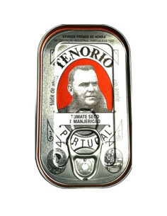 PŁAT TUŃCZYKA PREMIUM w oliwie z oliwek z suszonymi pomidorami i bazylią - 120g (78g) - Tenorio