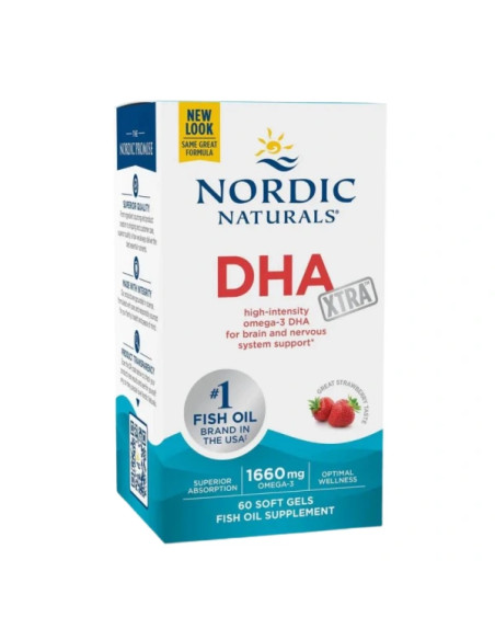 DHA xtra truskawkowe żelki - 60 sztuk - Nordic