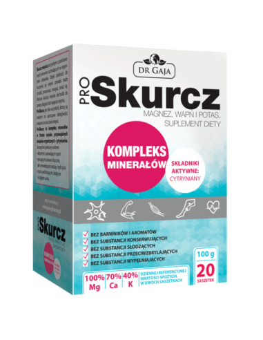 ProSkurcz Magnez, Wapń i Potas (cytryniany) 20saszetek - 100g - Propharma