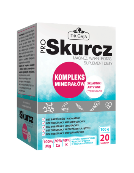 ProSkurcz Magnez, Wapń i Potas (cytryniany) 20saszetek - 100g - Propharma