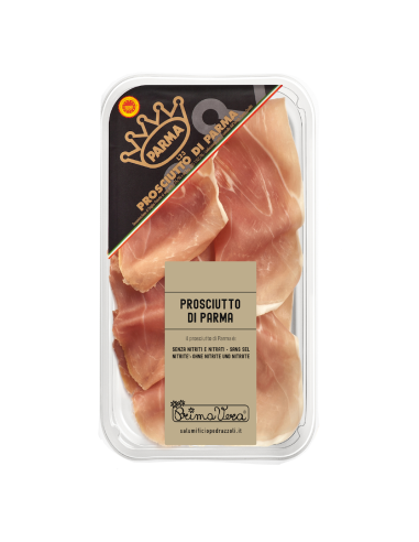 SZYNKA PARMEŃSKA DOJRZEWAJĄCA (PROSCIUTTO DI PARMA) PLASTRY BEZGLUTENOWA BIO 70 g - PRIMAVERA