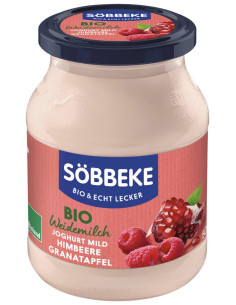 JOGURT KREMOWY MALINA - GRANAT BIO 500 g (SŁOIK) - SOBBEKE