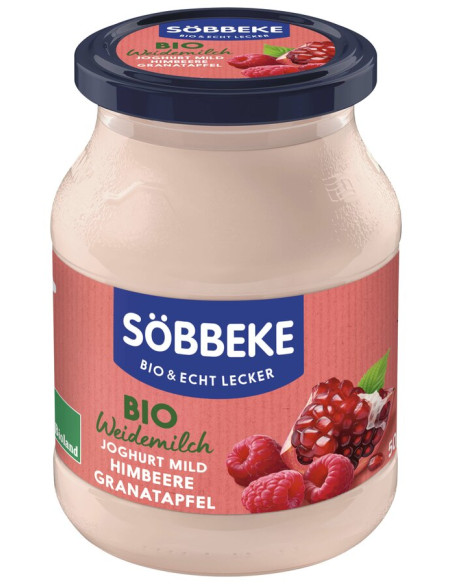 JOGURT KREMOWY MALINA - GRANAT BIO 500 g (SŁOIK) - SOBBEKE