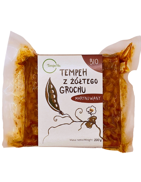TEMPEH Z GROCHU ŻÓŁTEGO MARYNOWANY BIO 200 g - TEMPEHU