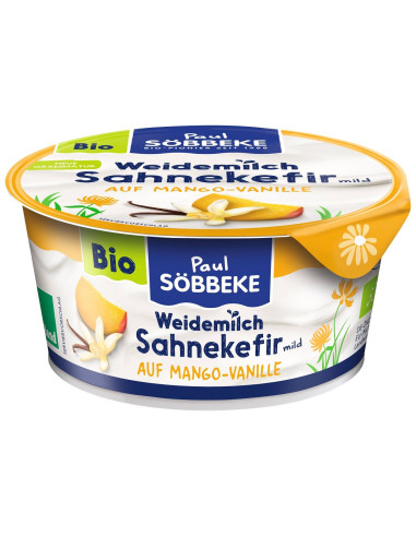 KEFIR KREMOWY MANGO - WANILIA BIO 150 g - SOBBEKE