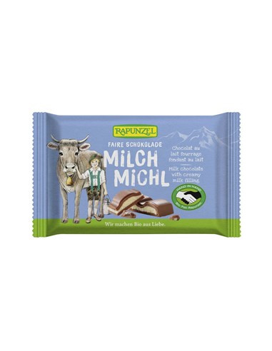 Czekolada z nadzieniem mlecznym dla dzieci bio - 100g - Rapunzel