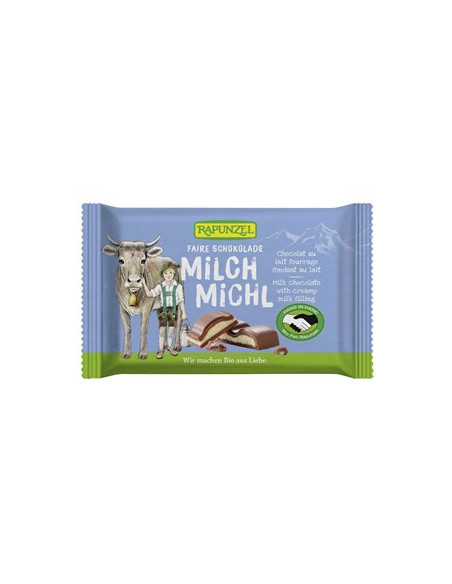 Czekolada z nadzieniem mlecznym dla dzieci bio - 100g - Rapunzel