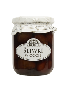 Śliwki w occie bezglutenowe - 500g (250g) - Krokus