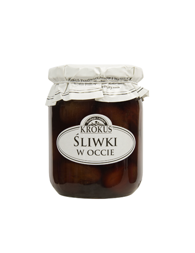 Śliwki w occie bezglutenowe - 500g (250g) - Krokus