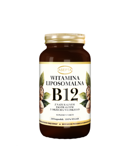 Witamina B12 liposomalna z ekstraktem z orzecha włoskiego - 210kaps - Asepta