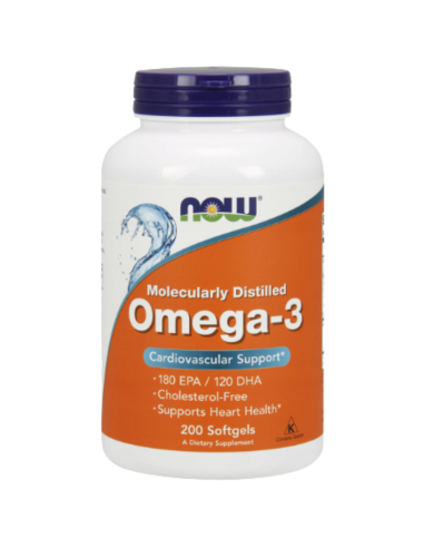 Omega 3 Moleculary distilled - 200 kaps - Now Foods