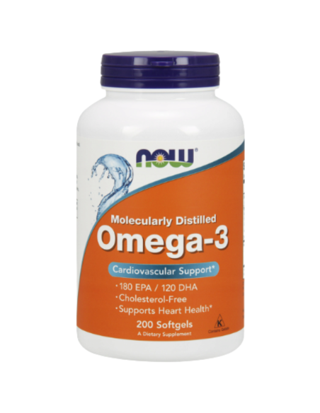 Omega 3 Moleculary distilled - 200 kaps - Now Foods