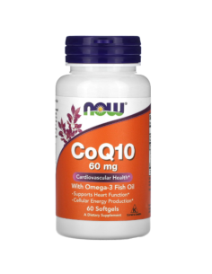 CoQ10 60mg with Omega 3 - 60 kaps - Now Foods