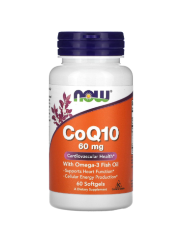 CoQ10 60mg with Omega 3 - 60 kaps - Now Foods