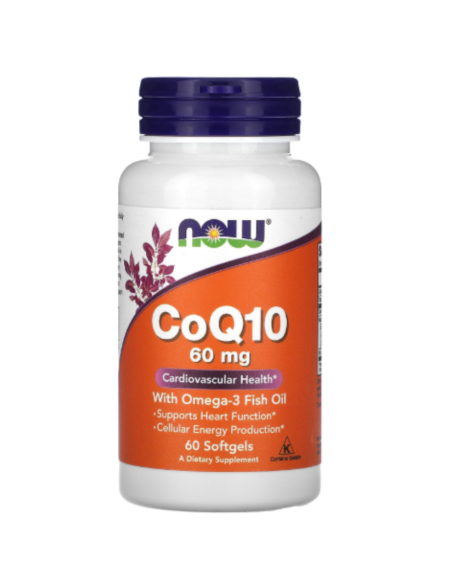 CoQ10 60mg with Omega 3 - 60 kaps - Now Foods