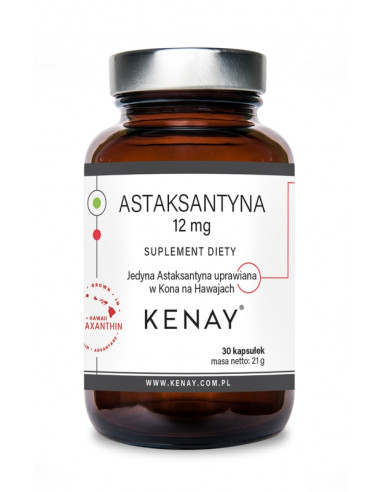 Astaksantyna 12mg jedyna uprawiana w Kona na Hawajach - 30kaps - Kenay