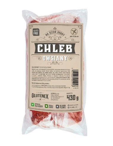 CHLEB OWSIANY KROJONY BEZGLUTENOWY 430 g - GLUTENEX