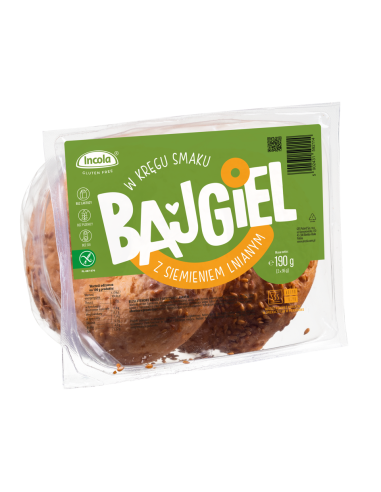 BAJGLE Z SIEMIENIEM LNIANYM BEZGLUTENOWE (2 szt.) 190 g - INCOLA