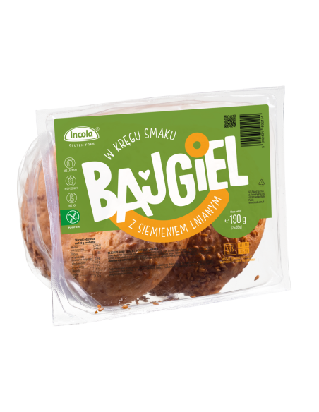 BAJGLE Z SIEMIENIEM LNIANYM BEZGLUTENOWE (2 szt.) 190 g - INCOLA