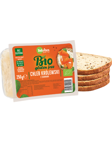 CHLEB KRÓLEWSKI Z ZIARNAMI KROJONY BEZGLUTENOWY BIO 250 g - BALVITEN