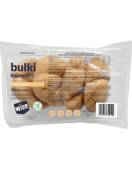 BUŁKI KAJZERKI BEZGLUTENOWE (4 szt.) 240 g - WISO