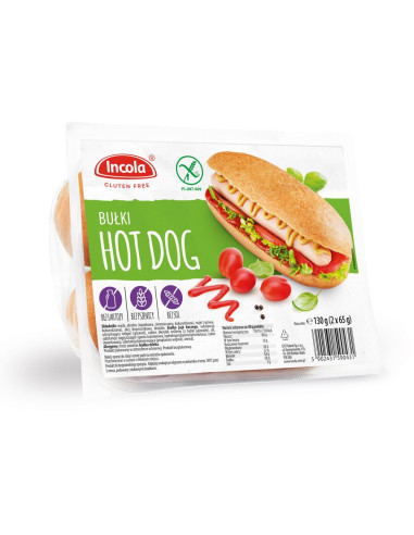 BUŁKI DO HOT-DOGÓW BEZGLUTENOWE (2 szt.) 130 g - INCOLA