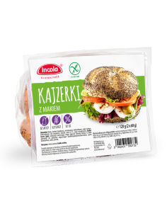BUŁKA KAJZERKA Z MAKIEM BEZGLUTENOWA (2 szt.) 120 g - INCOLA